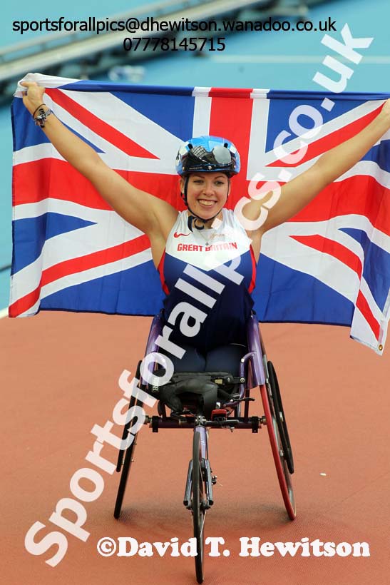 Hannah Cockcroft winner of the T34 100 metres the Glasgow Diamond League. Photo: David T. Hewitson/Sports for All Pics